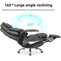 Chaise de bureau électrique en cuir haut de gamme avec fonction de massage Chaise d'ordinateur multifonctionnelle de luxe de grande classe