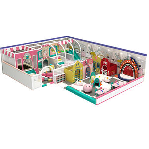 Ensemble d'équipements de terrain de jeu intérieur pour filles, thème bonbons, château espiègle, forme de crème glacée <span class=keywords><strong>et</strong></span> de beignets, rêve de fille - Product Image 3