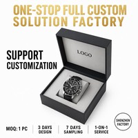 Boîtes à montres en carton rigide noir de luxe, emballage OEM, présentoir de cadeaux avec logo personnalisé, Scatola Orologio