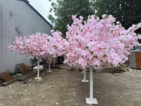 Arbre artificiel de cerisier en fleurs dense, centre de table en plastique, mini arbre de Sakura écologique pour mariage et Noël