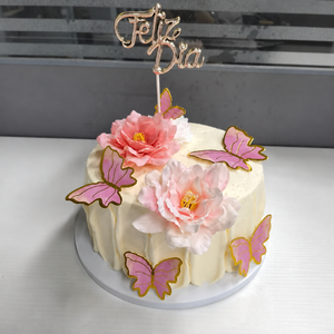 Kit de 8 Adornos para Pastel de Feliz Día del Padre en Español, Decoración de Flores de Peonía de Seda y Mariposas para el Día de <span class=keywords><strong>la</strong></span> Madre, Aniversario o Fiesta - Product Image 6