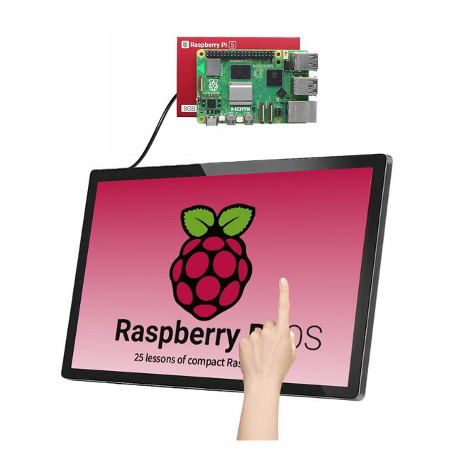 BOE New Touchscreen Panel for Raspberry Pi 5 Touch Monitor IPS LCD Screen Capacitive Touch /VGA/USB Metal Shell 2-Year