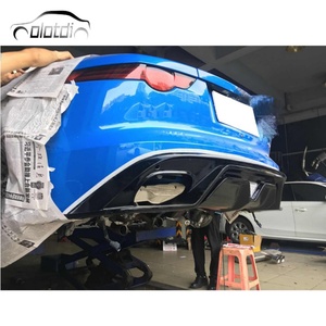 For Jaguar F-TYPE Carbon Rear Diffuser Bumper Lip Fins Spoiler Rear Splitter With <b>LED</b> <b>Light</b> 2018+ - Product Image 3