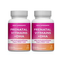 Vitamines prénatales avec DHA, folate, fer, choline, vitamine B12 en capsules pour femmes - Soutien immunitaire