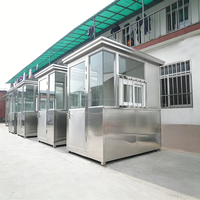 Caseta de Vigilancia Portátil Prefabricada, Caseta de Seguridad para Exteriores, Panel Sándwich, Casa Prefabricada, Kiosco de Seguridad de Acero Inoxidable
