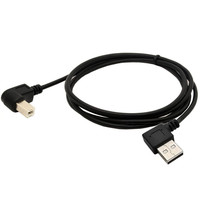 CE ROHS FCC kabel pemindai Printer Plug bersudut kanan kabel USB tipe AM kiri siku pria ke B Pria Hitam standar PVC