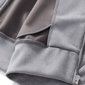 Sweat-shirt à capuche zippé en molleton 300 GSM vierge, personnalisable, de haute qualité, unisexe, mode décontractée, coupe oversize, vente en gros OEM - Product Image 2