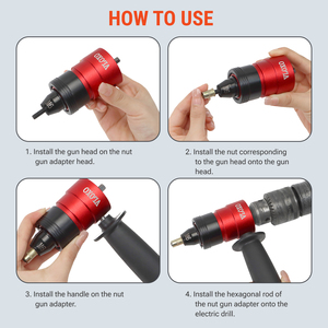 VLOXO Portable Handheld Rivet Nut Gun Automatic Female Gun Head Cordless Riveting Power Drill Tool <b>Kit</b> LMQ01 Rivet Nut Gun Elect - Product Image 2