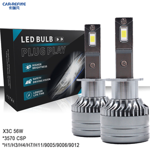 CAR-REFINE X8 56W 8000LM X3C Faro LED 3570 CSP H11 H7 H3 H4 HB3 HB4 H16 9004 Faro LED para Auto Canbus H4 Luces LED Auto H4 - Product Image 1