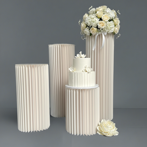 Support à dessert cylindrique pliable moderne pour mariage, <span class=keywords><strong>colonne</strong></span> <span class=keywords><strong>romaine</strong></span> en papier, décoration d'allée, vitrine de magasin, décoration de fête d'anniversaire - Product Image 2