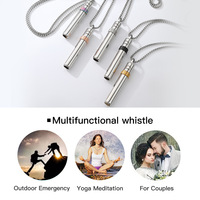 Collier pendentif en acier inoxydable pour thérapie sonore 528 Hz, ajustable, avec breloque vibrante, design flûte buccale tendance, pour méditation, unisexe
