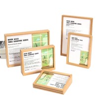 Porte-cartes de table vertical en bois fait main, durable, style rectangle, pour supports de menu de bureau