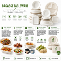 Assiettes jetables biodégradables en bagasse de canne à sucre pour restaurant, fête, dessert, en pulpe de papier