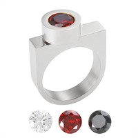 Vente en gros de bagues vintage en acier inoxydable plaqué or 18 ct avec cristaux multicouches, bagues avec chiffres