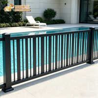 Panneau de clôture en aluminium robuste à lattes, thermolaqué noir, pour piscine extérieure, jardin, sécurité et intimité