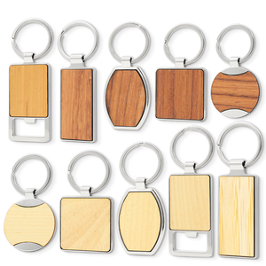 High Quality Custom Shape Blank Wooden Bottle Opener Key Chain Etched Laser Dark Color Wood Key Ring Engrave Guitar Keychain