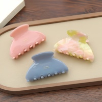 Pince à cheveux en acétate Bemay, taille mini 6,7 cm, personnalisable avec logo, pour coiffure mi-attachée quotidienne, pour femme