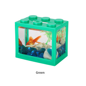 Mini tanques <span class=keywords><strong>Betta</strong></span> Tanque De Peixes Tanque De Aquário <span class=keywords><strong>Fish</strong></span> Bowl Bloco De Construção Mesa De Escritório Decoração Home Decor Caixa De Alimentação Led Light - Product Image 6
