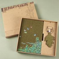 Ensemble cadeau de bloc-notes A5 en papier recyclé à base de plantes, thé vert écologique, minimaliste, logo personnalisé, ensemble cadeau recyclable
