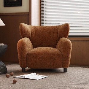 Fauteuil design aile de <span class=keywords><strong>sirène</strong></span> vintage en bouclé, canapé simple, fauteuil lounge style nordique, mobilier de décoration intérieure - Product Image 4