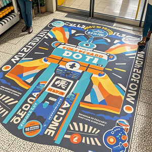 <span class=keywords><strong>Autocollant</strong></span> de sol grand format pour la décoration des centres commerciaux, film vinyle de haute qualité - Product Image 1