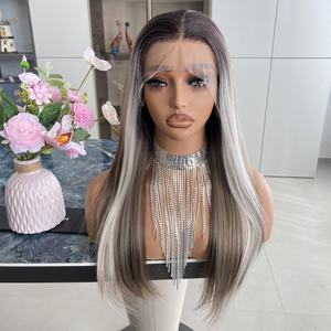 Perruque synthétique en fibre Futura résistante à la chaleur, de qualité supérieure, avec frontal 13x4, perruque Lace Front de luxe, vente en gros à prix réduit - Product Image 3