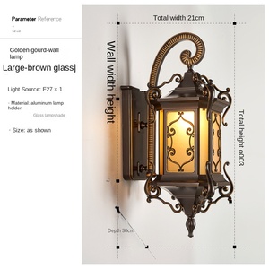 Lampe murale extérieure cylindrique LED rétro, style européen, lanterne en fer IP65 3000K pour villa, jardin, véranda, entrée - Product Image 6