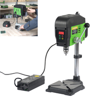 Perceuse de table miniature à vitesse variable 180W, perceuse électrique de table alimentée par batterie au lithium, capacité de mandrin 0,6-6,5 mm pour AC/DC