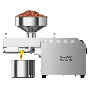 Tea Seed Small Mini Household Flax Seed Oil Press Machine Olive Full Automatic Stainless Steel for Home Use 10 Provided Family
