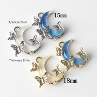 Pendentif lune incrusté de résine d'alliage simple breloques collier à faire soi-même bracelet et autres accessoires