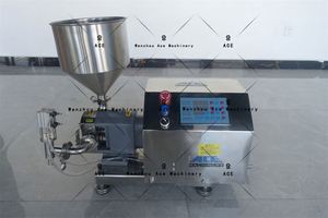 Machine de remplissage automatique à servo-moteur pour baumes, lotions, crèmes, graisses, liquides et pâtes à haute viscosité, avec pompe à engrenages à rotor lobé et piston, pour produits en pots à couvercles rigides - Product Image 5