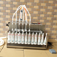 Machine de remplissage de boissons de bureau pour jus de fruits en sachets préformés avec six buses, corps en acier inoxydable, conception de table