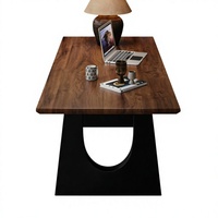 Bureau en bois massif noyer, table de conférence, table de travail, table de salle à manger moderne et minimaliste, grande table de réunion