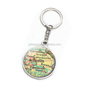 Maßgefertigter Runder Deutschland-<span class=keywords><strong>Karten</strong></span>-Anhänger Schlüsselanhänger Vintage Mode Metall und Legierung mit Epoxidharz-Kuppel <span class=keywords><strong>Berlin</strong></span> Souvenir - Product Image 1