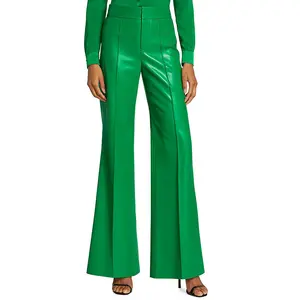 Meilleure vente de pantalons larges en cuir végétalien esthétique pour femmes