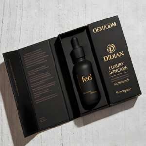 Flacon compte-gouttes cylindrique noir mat unique 30ml 50ml 100ml pour huiles essentielles, parfums et teintures, avec compte-gouttes et boîte - Product Image 6