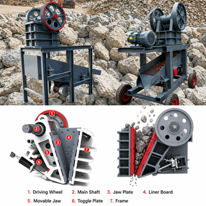 Équipement de concassage de déchets de construction Broyeur de verre de <span class=keywords><strong>bouteille</strong></span> de bière Petit granit mobile avec concasseur à marteaux à bande - Product Image 6