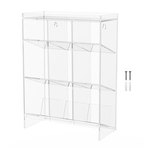 Lucite robuste à 9 fentes compartiments inclinés Tube Rack centres médicaux acrylique suspendu <span class=keywords><strong>pharmacie</strong></span> Armoire de rangement - Product Image 2