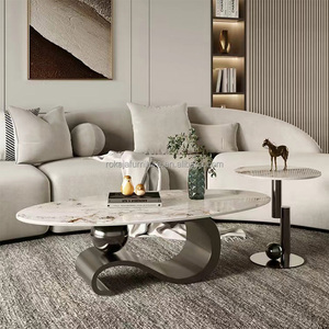 โต๊ะ<span class=keywords><strong>กาแฟ</strong></span>ทรงกลมสแตนเลสสีทองขายดี โต๊ะกลางหินอ่อนหรูหรา สำหรับบ้าน โรงแรม ชุดโต๊ะน้ำชาดีไซน์เนอร์ - Product Image 2