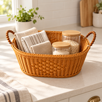 Panier de rangement pour articles de bureau, taille personnalisée, aspect naturel moderne, solution de rangement pour bureau et petits objets