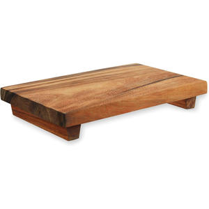 Plateau de service en bois d'acacia sur pied, plateau décoratif, plateau à charcuterie, décoration de comptoir de cuisine, plateau à fromage surélevé, 13 pouces par 8 pouces - Product Image 5