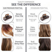 Perruque synthétique pour femme, style européen et américain, en fibre haute température, longue, bouclée, à grandes ondulations, volumineuse, avec pince à griffes, pour queue de cheval haute