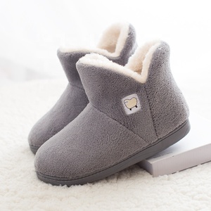 Women Men <strong>Winter</strong> Ankle Flat Snow Boot Fleece Plush Home <strong>Warm</strong> Indoor Slip-On Bootie - Product Image 5