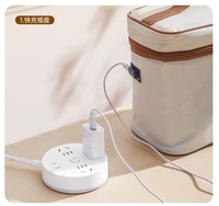 Boîte à Lunch Électrique Chauffante Portable 2/3/4 Niveaux, Conteneur Chauffe-Plat Empilable Anti-Fuite avec Sac Isotherme