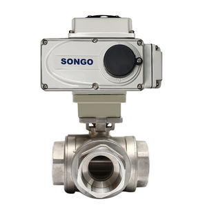 CF8M 1000 WOG 1/<span class=keywords><strong>2</strong></span> inch <span class=keywords><strong>3</strong></span> Way 12V 24V Female Threaded Stainless Steel Electric Actuator Motorized Ball Valve - Product Image 1