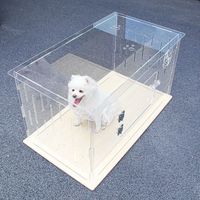 Cage professionnelle en acrylique pour chats, présentoir moderne transparent pour animaux de compagnie, enclos portable pour chiens, lapins, cage de compétition