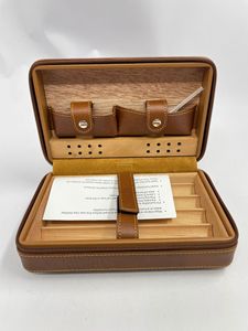 Portable Leather Cigar Humidifier Zipper Case with Moisture-Proof Classic Design for Traveling Storing <b>Camping</b> Cigars - Product Image 5
