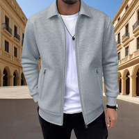Blouson Bomber Homme 2026 Printemps/Automne Coupe Slim Décontracté Couleur Unie Streetwear Coupe-Vent en Polyester avec Fermeture Éclair et Col Revers