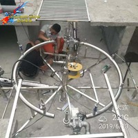 Productos para Jardín Stone Garden, Fuente de Agua Moderna Comercial Programable de Acero Inoxidable con Luces RGB, Uso Interior/Exterior