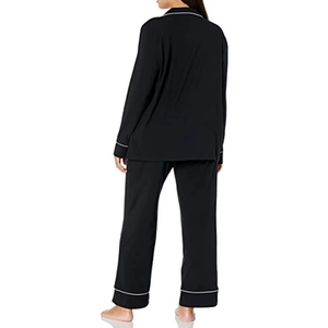 Set <span class=keywords><strong>Pigiama</strong></span> <span class=keywords><strong>Donna</strong></span> Personalizzato 2023 in 100% Cotone Traspirante, <span class=keywords><strong>Camicia</strong></span> <span class=keywords><strong>a</strong></span> Maniche Lunghe e Pantaloni Lunghi Estivi - Product Image 2